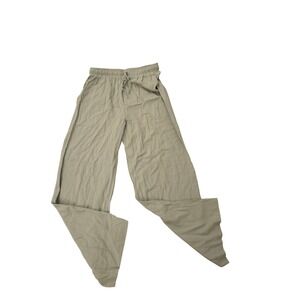 ADOR Mens 2XL Olive Green Linen Blend Wide Leg Lounge Pants Drawstring